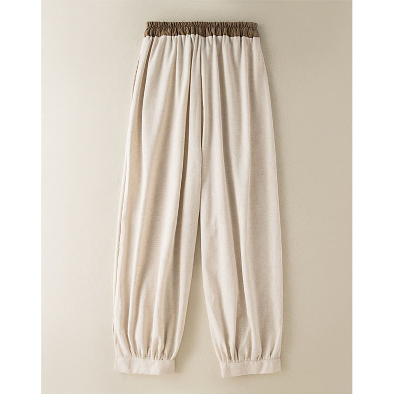 Buddha Stones Plain Cotton Drawstring Women's Harem Pants With Pockets - image 2