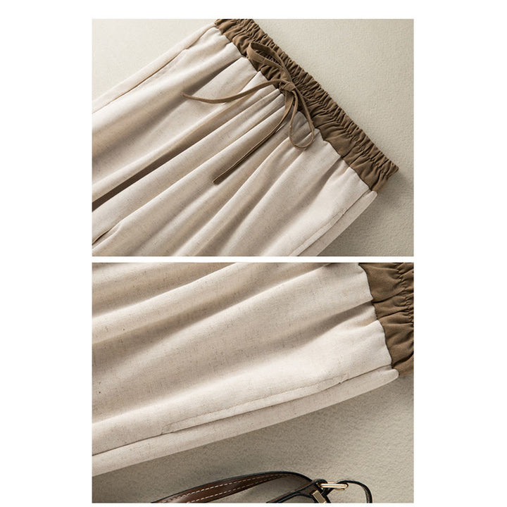 Buddha Stones Plain Cotton Drawstring Women's Harem Pants With Pockets - image 6