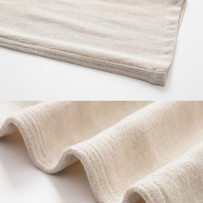 Buddha Stones Spring Summer Solid Men's Drawstring Linen Pants With Pockets - image 10