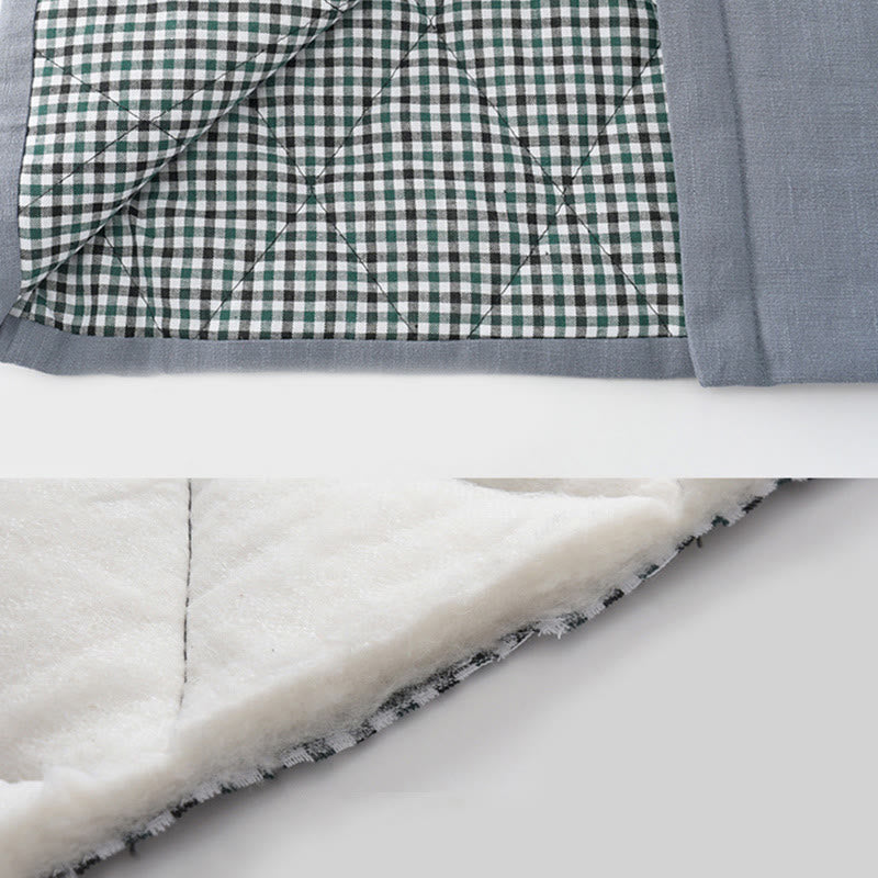 Buddha Stones Winter Men's Frog-Button Tang Suit Linen Cotton Fleece Lined Jacket Shirt With Pockets - image 11