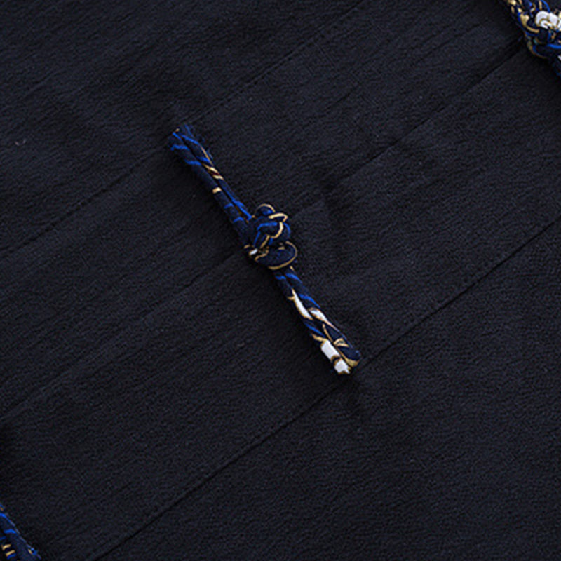 Buddha Stones Men's Frog-Button Tang Suit Cotton White Crane Embroidery Jacket Shirt With Pockets - image 4