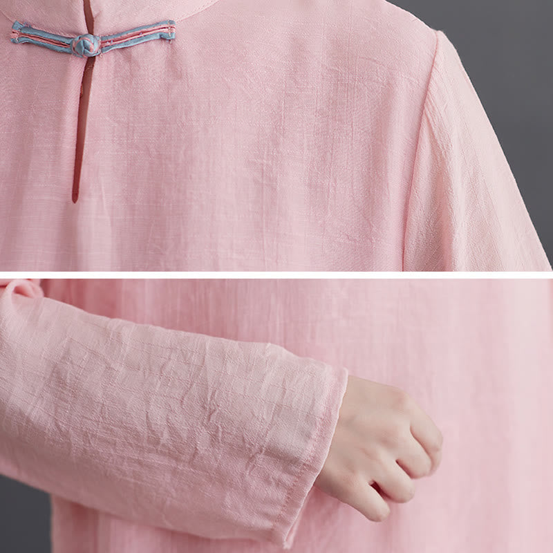 Buddha Stones 2Pcs Solid Women's Long Sleeve Shirt Pants Meditation Clothing Set - image 9