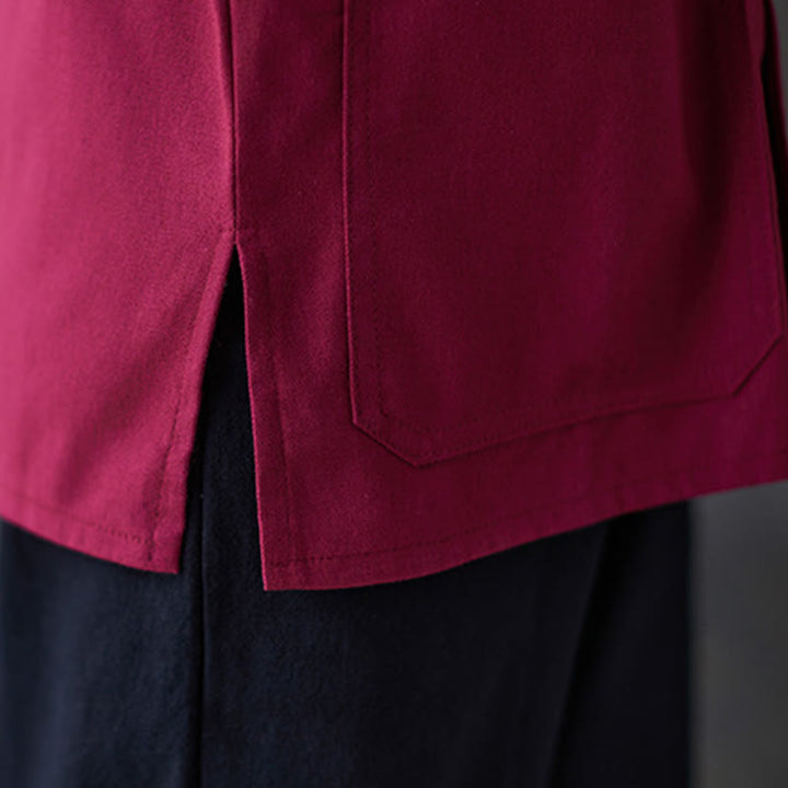 Buddha Stones Women's Frog-Button Long Sleeve Shirt Pants Meditation Clothing - image 13