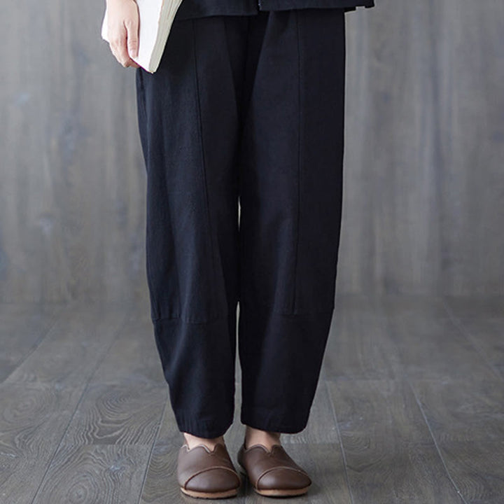 Buddha Stones Women's Frog-Button Long Sleeve Shirt Pants Meditation Clothing - Black Pants - US8-10，UK/AU12-14，EU40-42 (2XL) - image 21