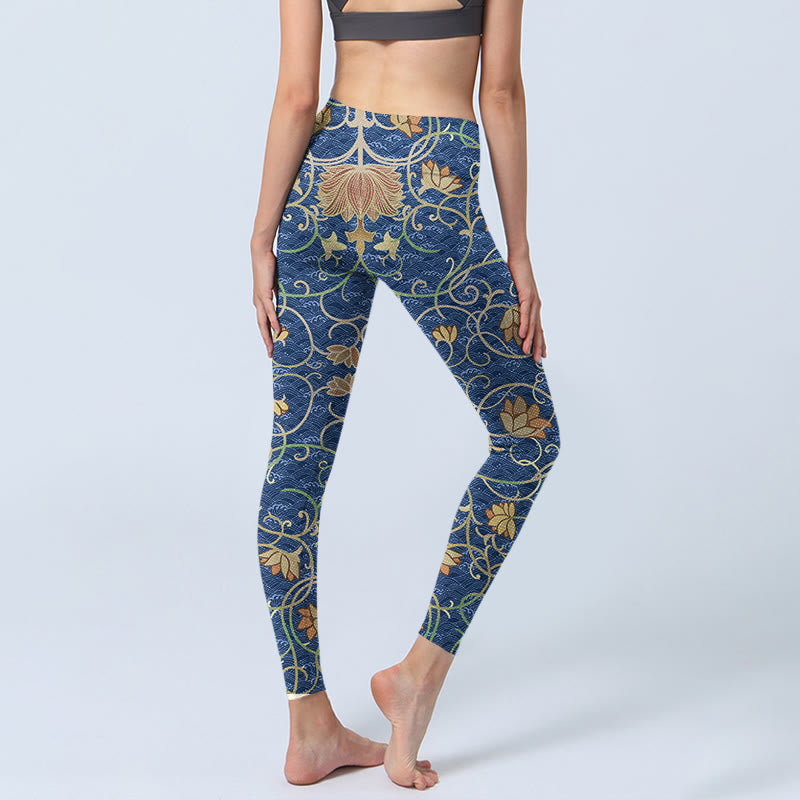 Buddha Stones Lotus Flowers Print Gym Leggings Women's Yoga Pants - image 4