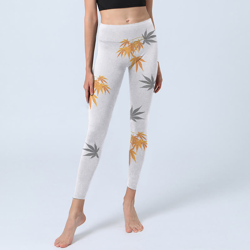 Buddha Stones Maple Gym Leggings Women's Yoga Pants - image 5
