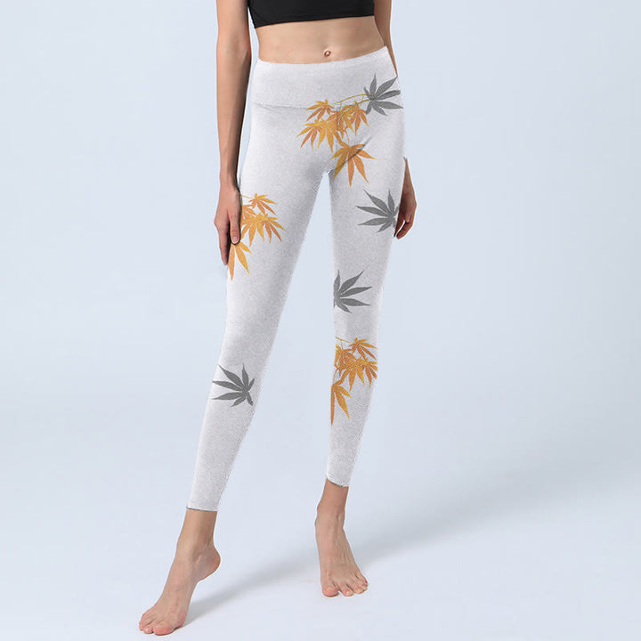 Buddha Stones Maple Gym Leggings Women's Yoga Pants - image 5