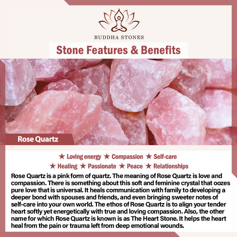 Buddha Stones Thinking Of You Rose Quartz Rhodonite Carnelian Relationships Bracelet - image 6
