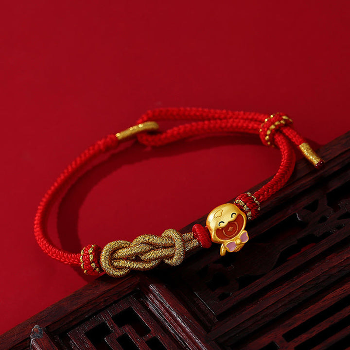 Buddha Stones Red String 925 Sterling Silver Year of the Snake Cute Snake Protection Bracelet