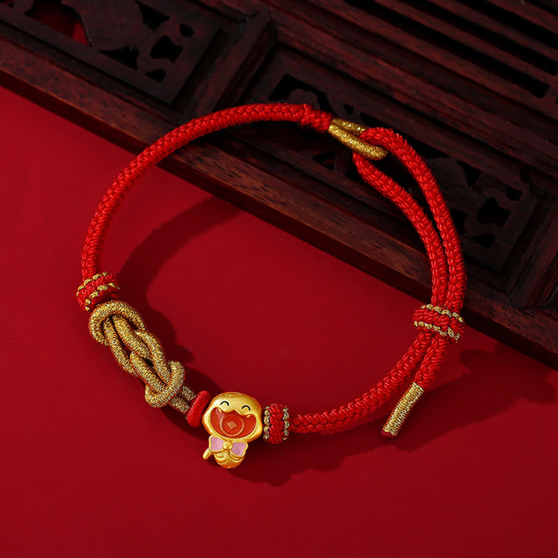 Buddha Stones Red String 925 Sterling Silver Year of the Snake Cute Snake Protection Bracelet