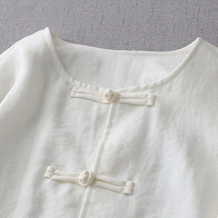 Buddha Stones Solid Color Button Long Sleeve Women's Shirt - image 4