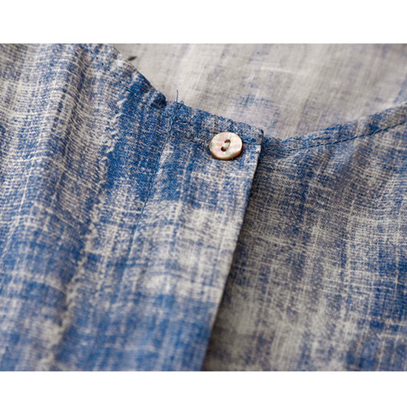 Buddha Stones Tie-Dye Button Long Sleeve Cotton Shirt - image 10