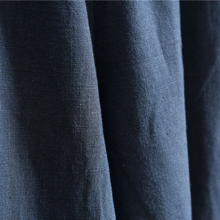 Buddha Stones Casual Plain Color Elastic Drawstring Ramie Linen Men's Pants With Pockets - image 23