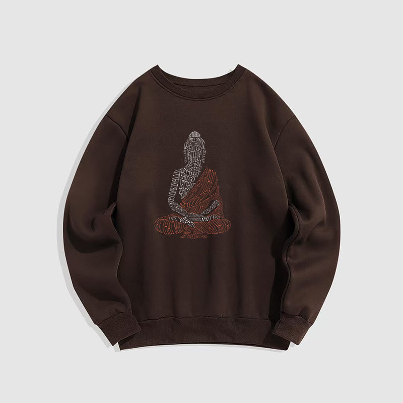 Buddha Stones Meditating Buddha Let That Shit Go Fleece Lined Sweatshirt