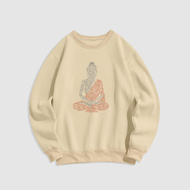 Buddha Stones Meditating Buddha Let That Shit Go Fleece Lined Sweatshirt