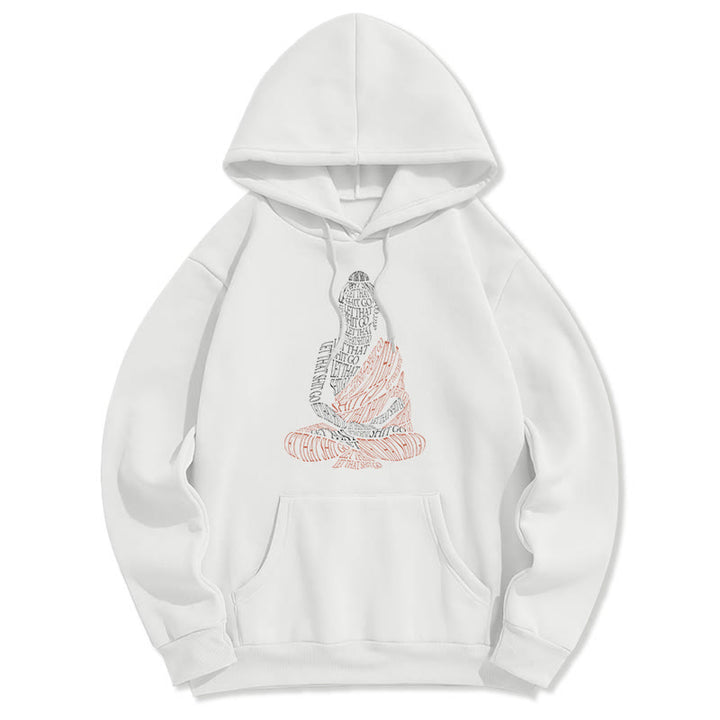 Buddha Stones Meditating Buddha Let That Shit Go Pattern Fleece Lined Hoodie