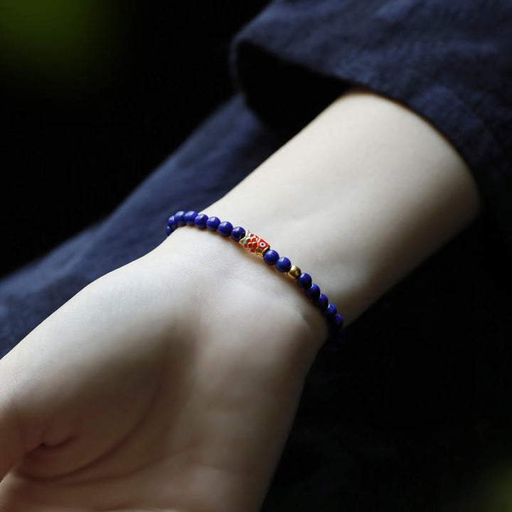 Buddha Stones Lazurite Lapis Lazuli Koi Fish Positive Bracelet - image 4