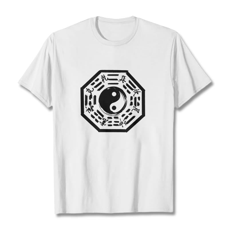 Buddha Stones Ba Gua Pattern Cotton Tee T-shirt