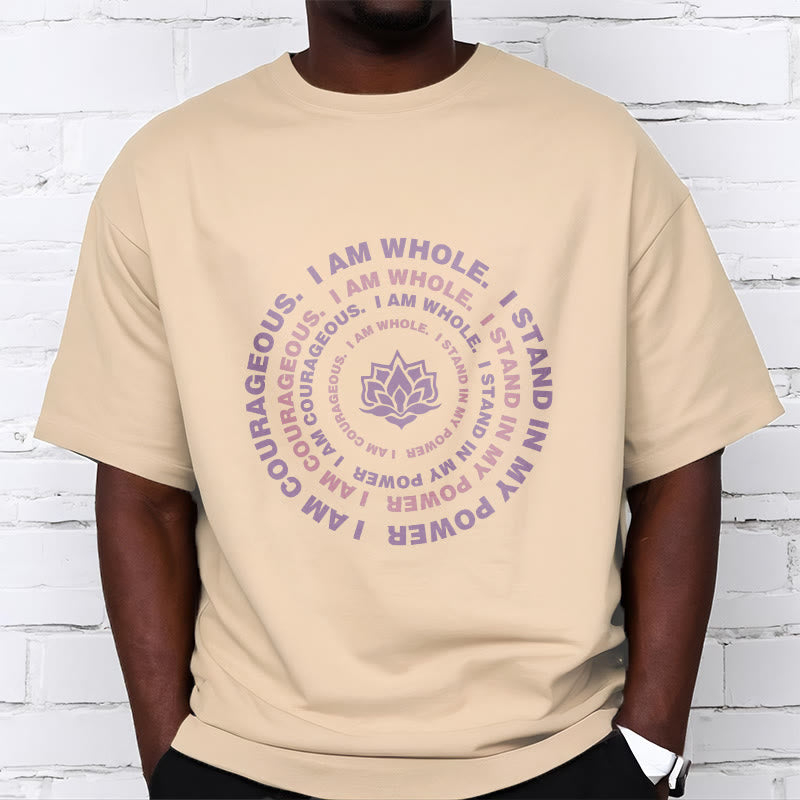 Buddha Stones  Lotus I Am Courageous Cotton Tee T-shirt