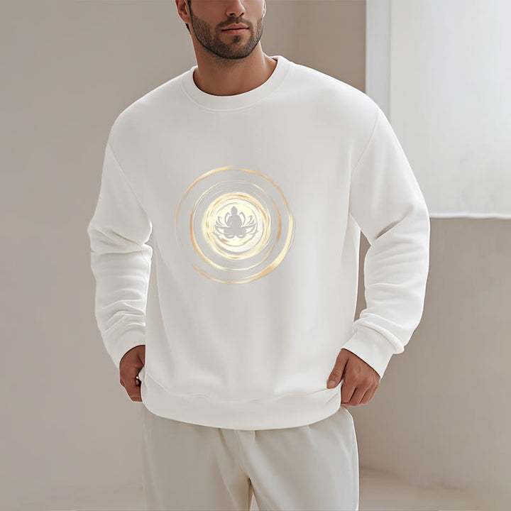 Buddha Stones Lotus Buddha Fleece Lined Sweatshirt