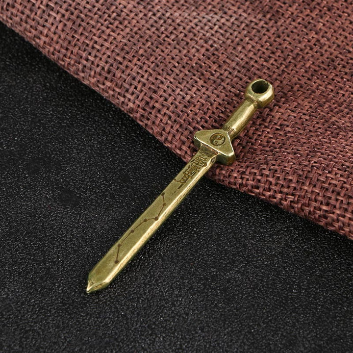 Buddha Stones Vintage Yin Yang Copper Sword Balance Necklace Pendant - image 3