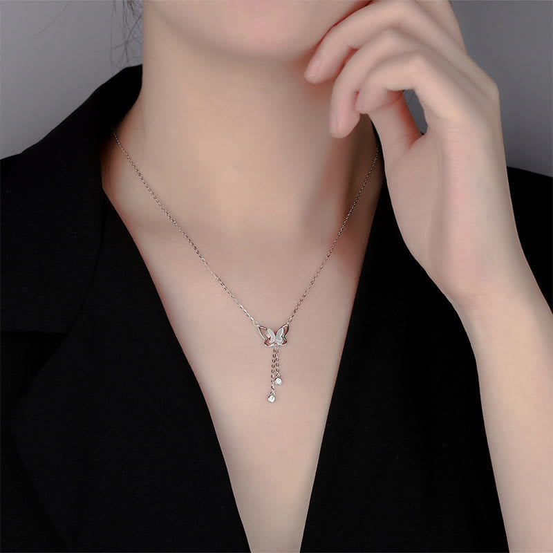 Buddha Stones 999 Sterling Silver Tridacna Stone Butterfly Calm Necklace Pendant - image 9