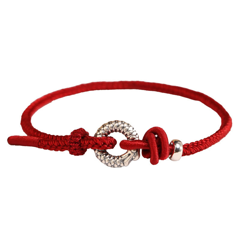 Buddha Stones 999 Sterling Silver Year Of The Dragon Peace Buckle Luck Bracelet  - image 22