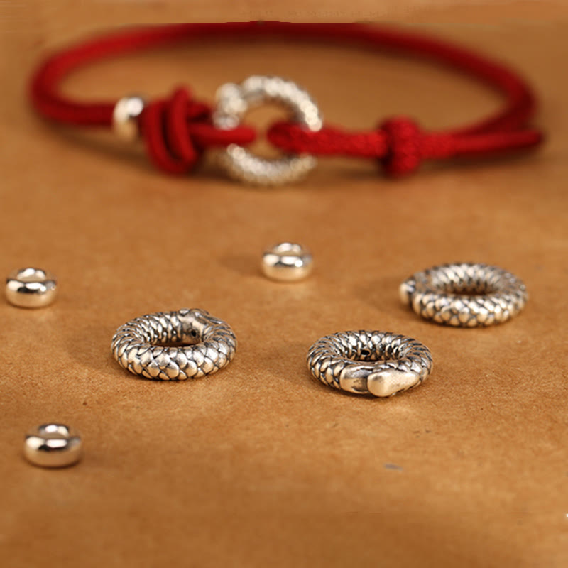 Buddha Stones 999 Sterling Silver Year Of The Dragon Peace Buckle Luck Bracelet  - image 15