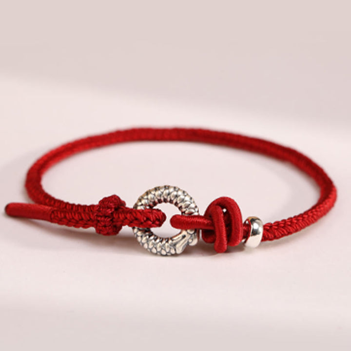 Buddha Stones 999 Sterling Silver Year Of The Dragon Peace Buckle Luck Bracelet  - image 21