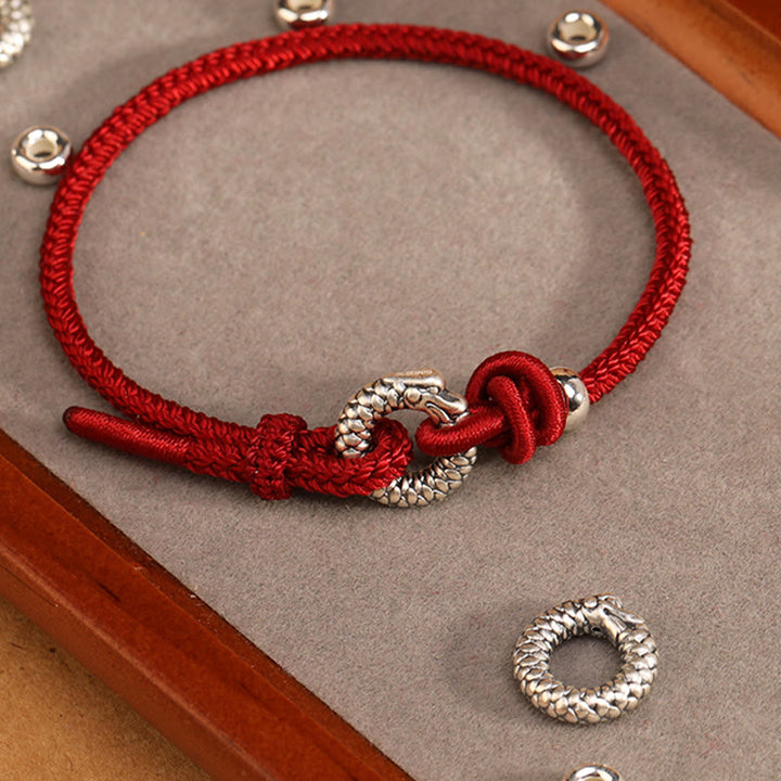 Buddha Stones 999 Sterling Silver Year Of The Dragon Peace Buckle Luck Bracelet  - image 20