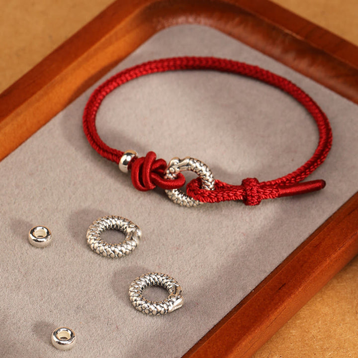 Buddha Stones 999 Sterling Silver Year Of The Dragon Peace Buckle Luck Bracelet  - image 16