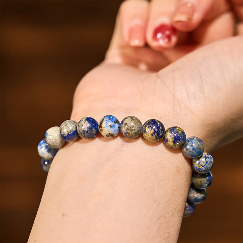 Buddha Stone Lazurite Lapis Lazuli Self Care Positive Bracelet - image 4