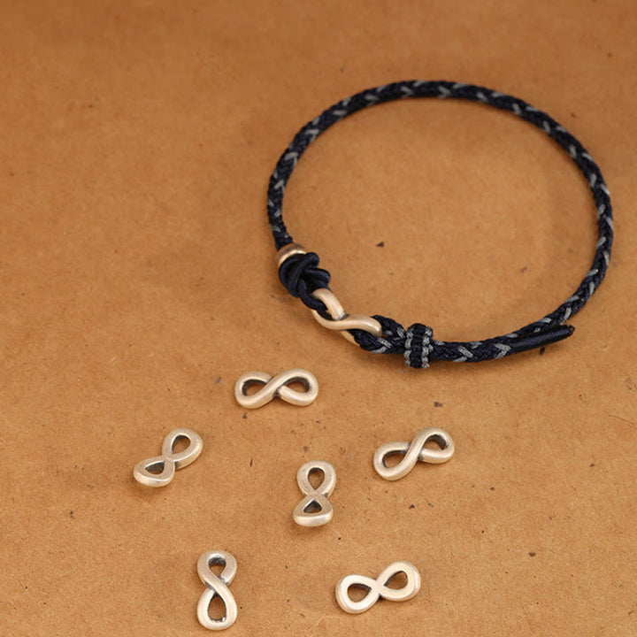 Buddha Stones Handmade 999 Sterling Silver Endless Knot Infinity Symbol Luck Rope Bracelet - image 16