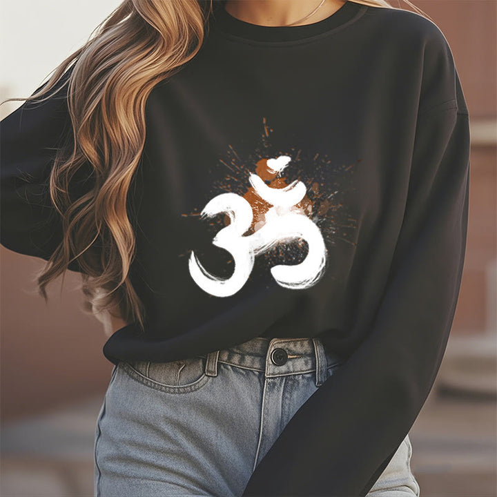 Buddha Stones OM Design Fleece Lined Polyester Sweatshirt