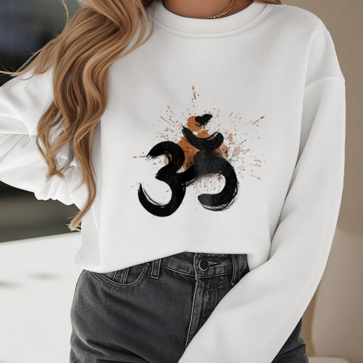 Buddha Stones OM Design Fleece Lined Polyester Sweatshirt