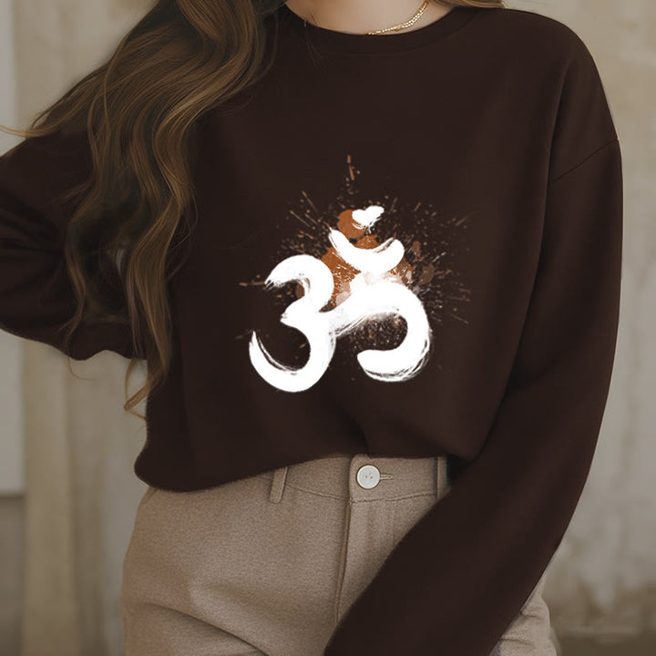 Buddha Stones OM Design Fleece Lined Polyester Sweatshirt