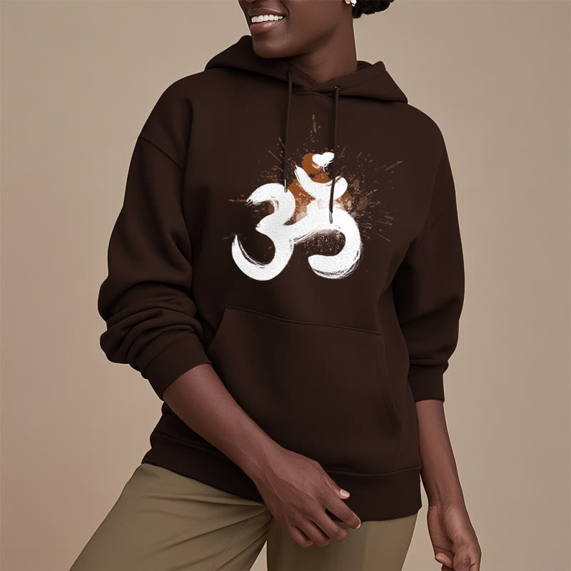 Buddha Stones OM Sanskrit Fleece Lined Polyester Hoodie