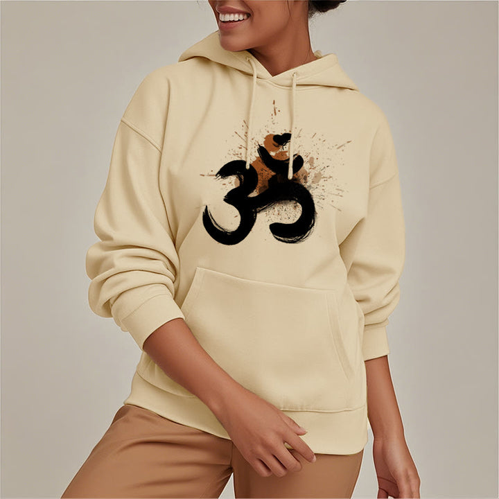 Buddha Stones OM Sanskrit Fleece Lined Polyester Hoodie