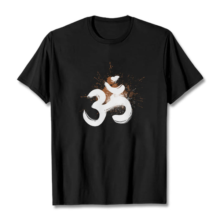 Buddha Stones OM Sanskrit Design Cotton Tee T-shirt