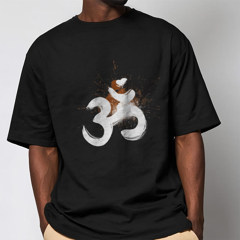 Buddha Stones OM Sanskrit Design Cotton Tee T-shirt