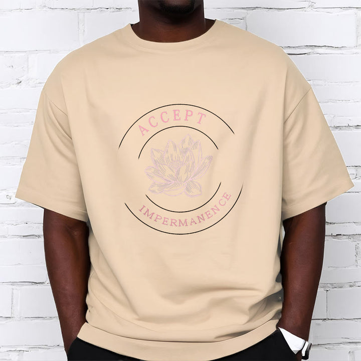 Buddha Stones  Lotus Accept Impermanence Cotton Tee T-shirt - image 11