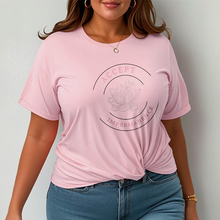 Buddha Stones  Lotus Accept Impermanence Cotton Tee T-shirt - image 9