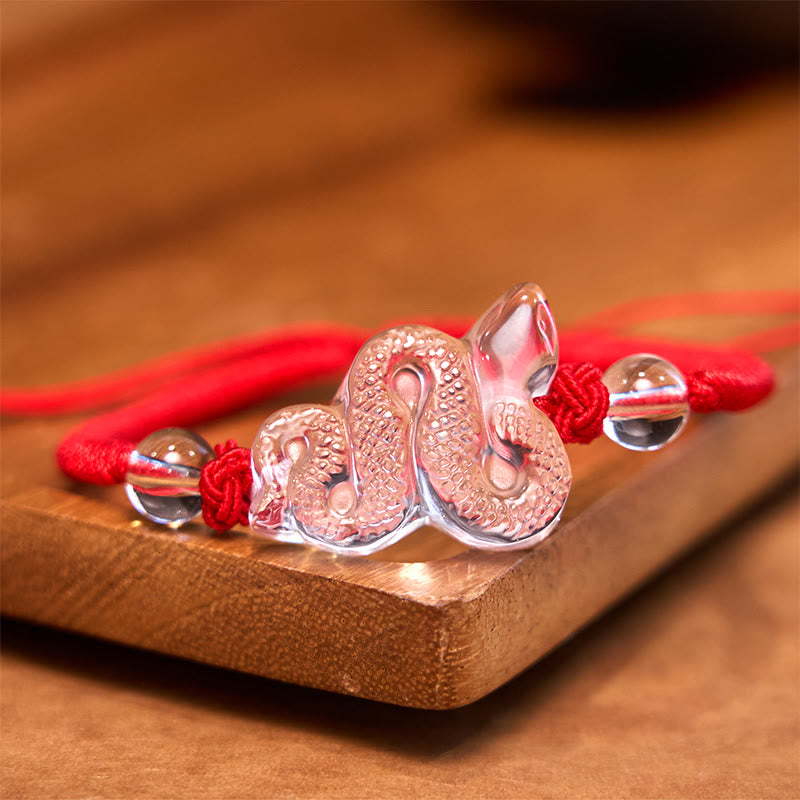 Buddha Stones White Crystal String Year Of The Snake Healing Bracelet