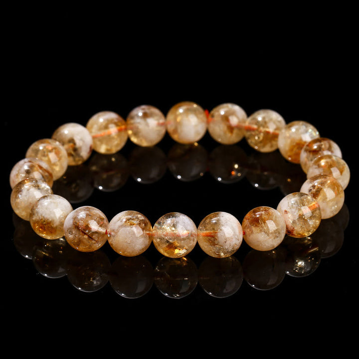 Buddha Stones Natural Citrine Snowflake Crystal Prosperity Bracelet