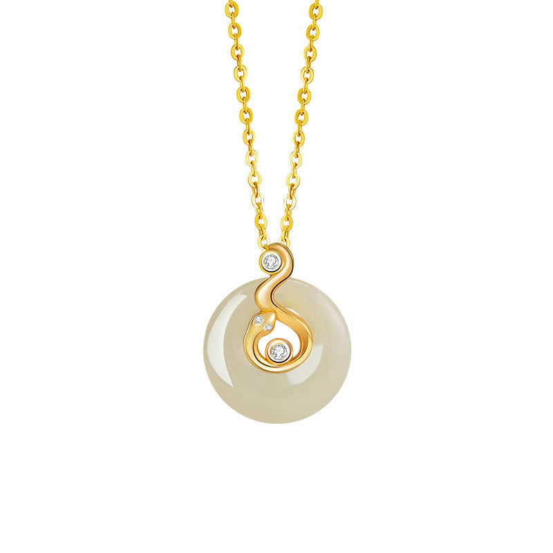 Buddha Stones Chinese Zodiac Hetian Jade 925 Sterling Silver Abundance Necklace Pendant - Hetian Jade 925 Sterling Silver-Snake - image 18