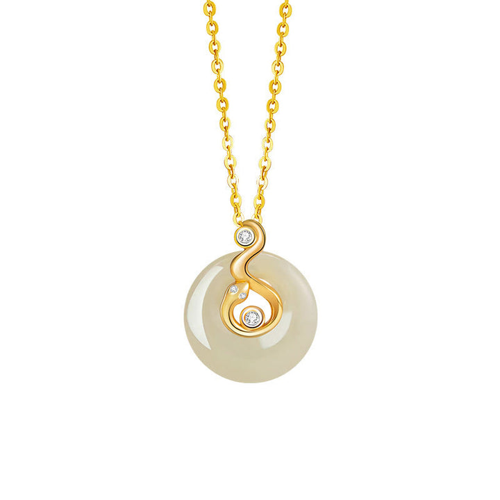 Buddha Stones Chinese Zodiac Hetian Jade 925 Sterling Silver Abundance Necklace Pendant - Hetian Jade 925 Sterling Silver-Snake - image 18