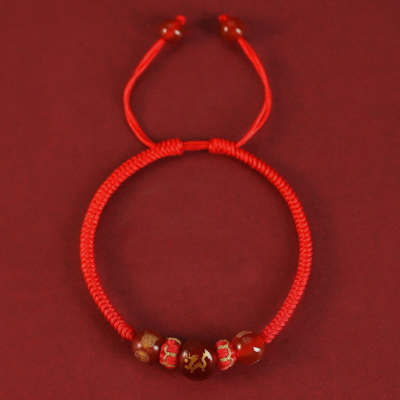 Buddha Stones Handmade Red Agate Chinese Zodiac Red String Braided Protection Bracelet - image 13