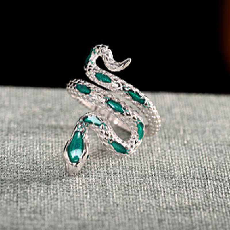 Buddha Stones 925 Sterling Silver Year Of The Snake Adjustable Blessing Ring - image 7