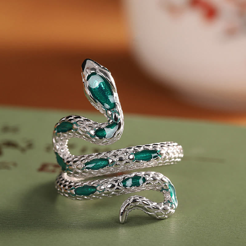 Buddha Stones 925 Sterling Silver Year Of The Snake Adjustable Blessing Ring - image 6