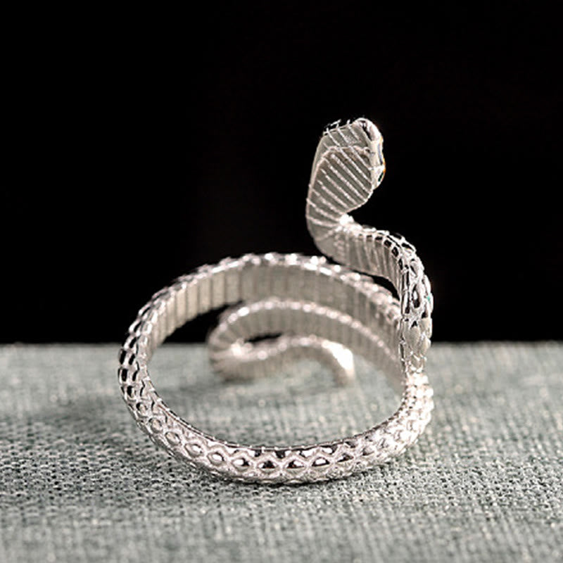 Buddha Stones 925 Sterling Silver Year Of The Snake Adjustable Blessing Ring - image 4